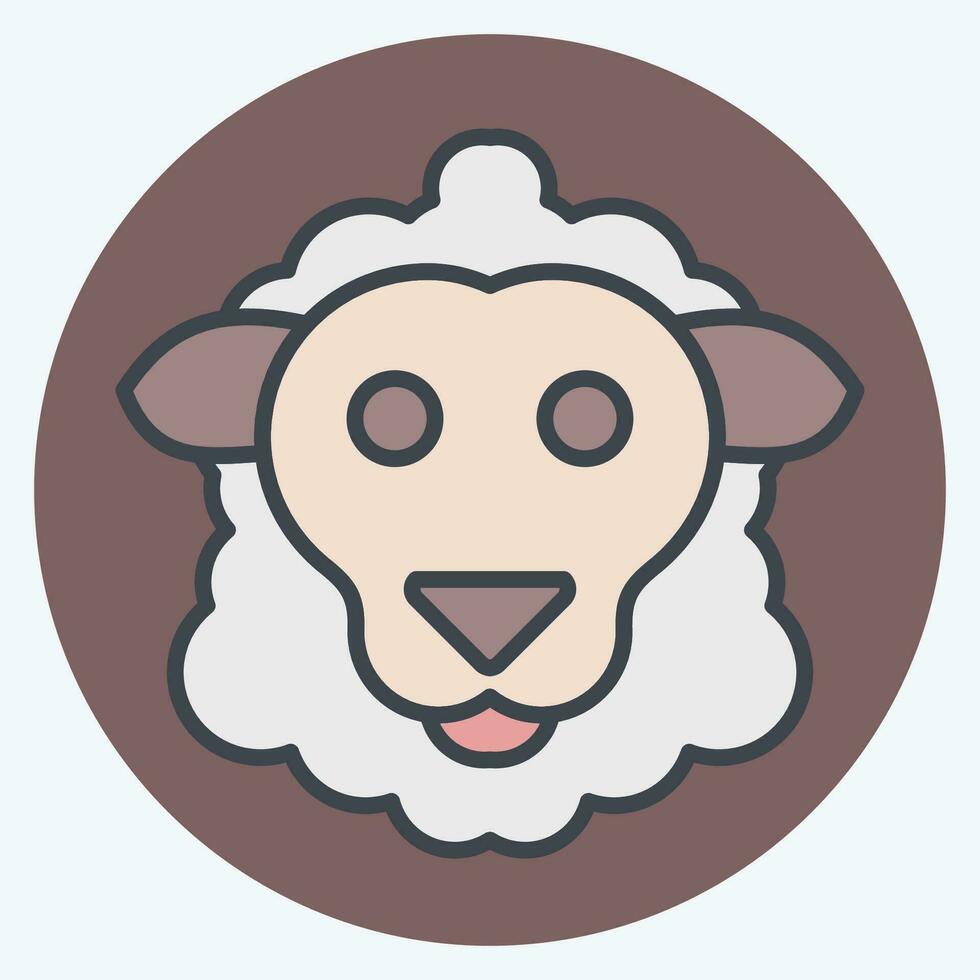 Icon Sheep. related to Animal symbol. color mate style. simple design editable. simple illustration vector