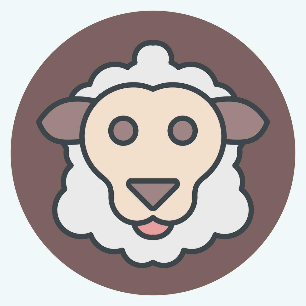 Icon Sheep. related to Animal symbol. color mate style. simple design editable. simple illustration vector