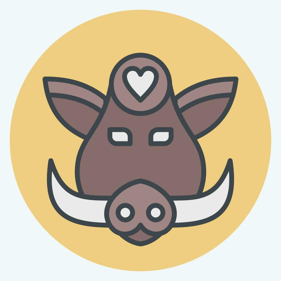 Icon Boar. related to Animal symbol. color mate style. simple design editable. simple illustration vector
