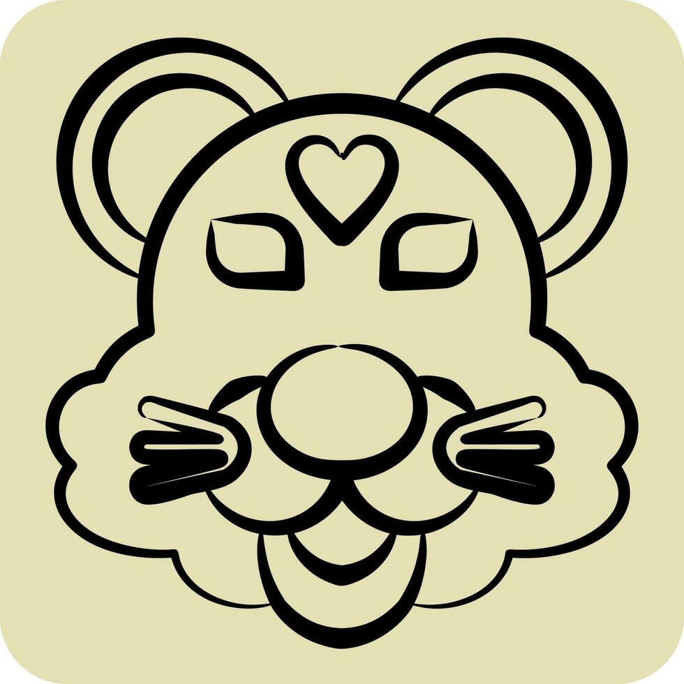 Icon Tiger. related to Animal symbol. hand drawn style. simple design editable. simple illustration vector