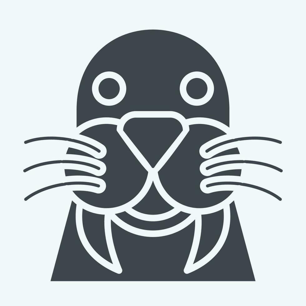 Icon Walrus. related to Animal symbol. glyph style. simple design editable. simple illustration vector