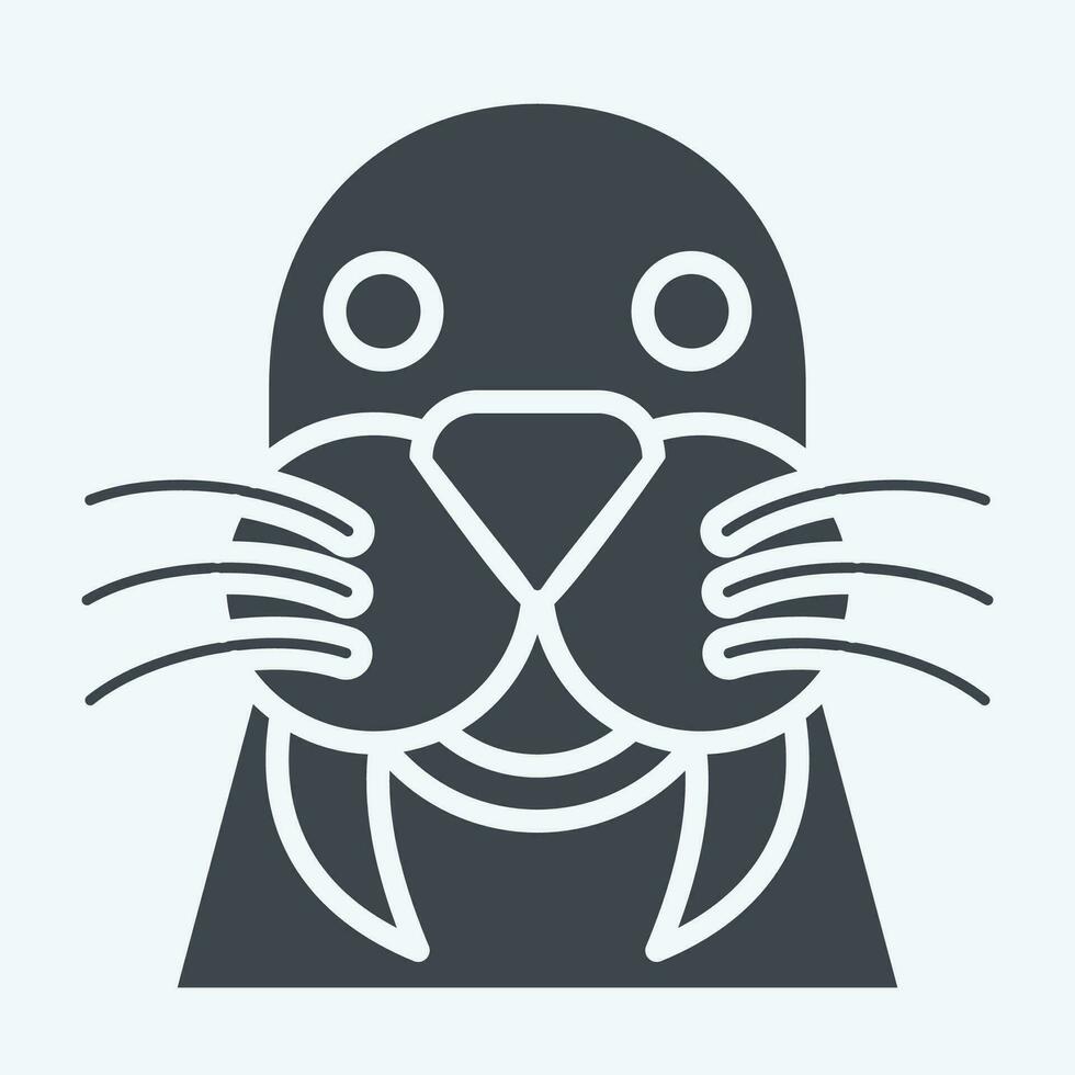 Icon Walrus. related to Animal symbol. glyph style. simple design editable. simple illustration vector