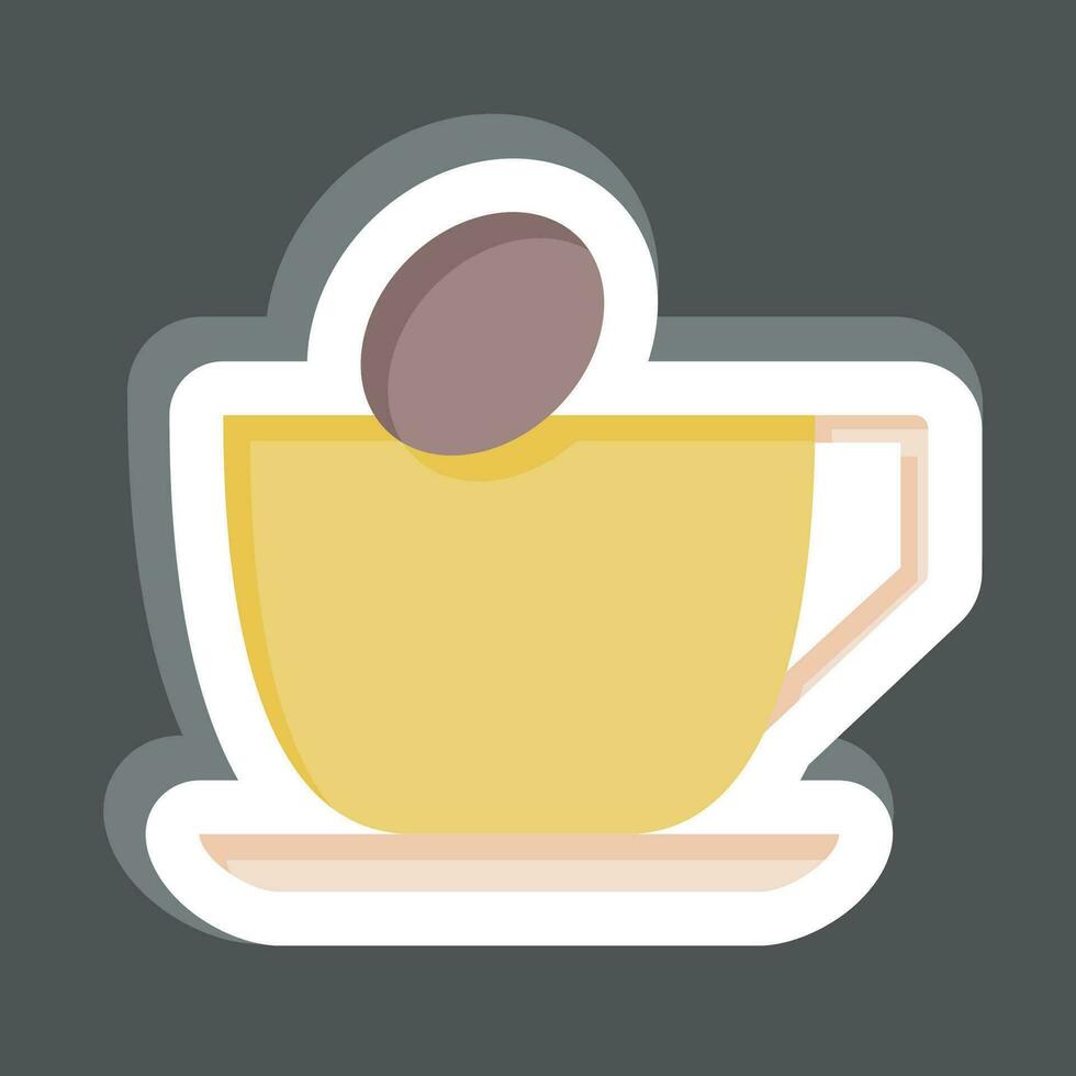 Sticker Caffeine. related to Addiction Dictionary symbol. simple design editable. simple illustration vector