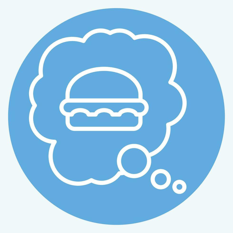 Icon Eating Disorder. related to Addiction Dictionary symbol. blue eyes style. simple design editable. simple illustration vector