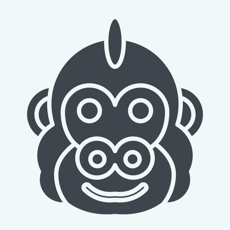 Icon Gorilla. related to Animal symbol. glyph style. simple design editable. simple illustration vector