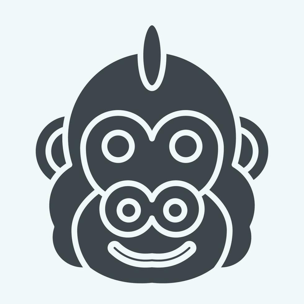 Icon Gorilla. related to Animal symbol. glyph style. simple design editable. simple illustration vector