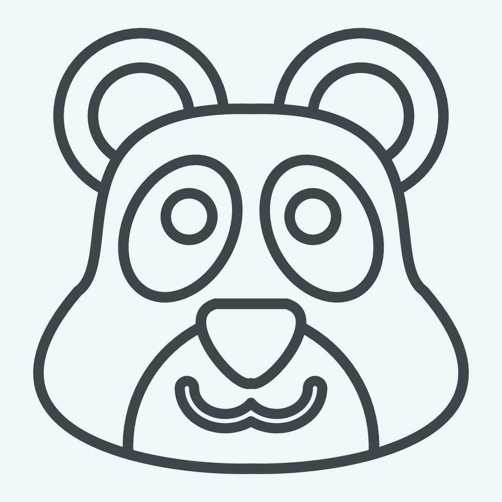 Icon Panda. related to Animal symbol. line style. simple design editable. simple illustration vector
