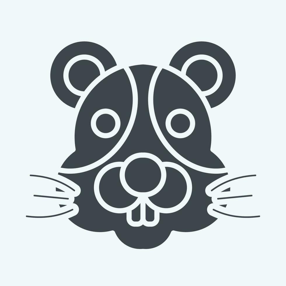 Icon Hamster. related to Animal symbol. glyph style. simple design editable. simple illustration vector