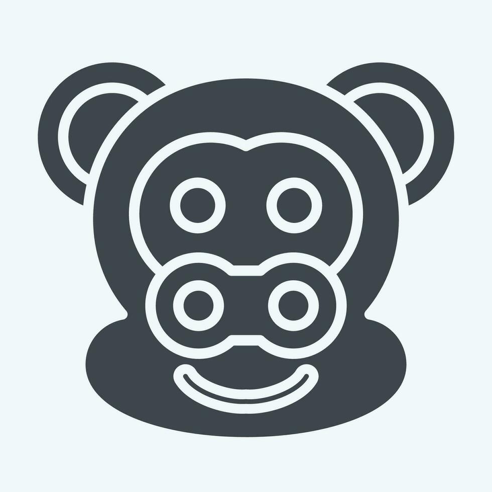 Icon Monkey. related to Animal symbol. glyph style. simple design editable. simple illustration vector