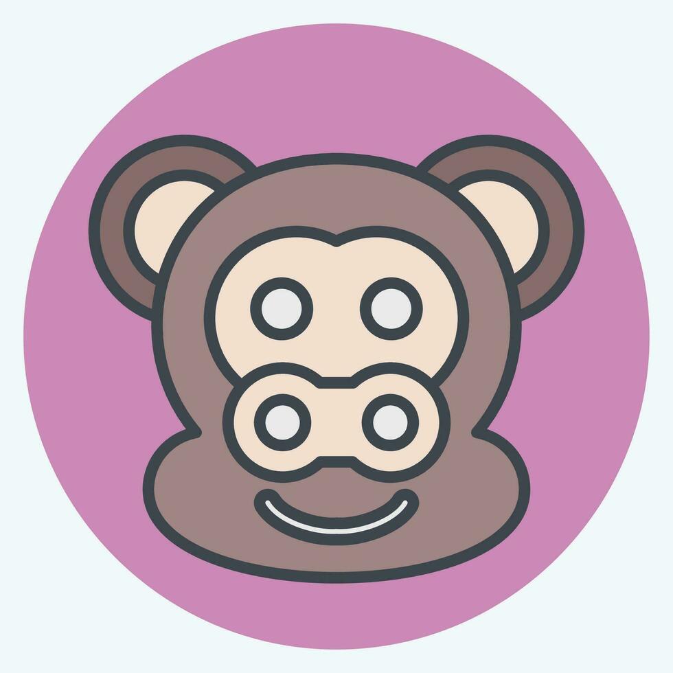 Icon Monkey. related to Animal symbol. color mate style. simple design editable. simple illustration vector