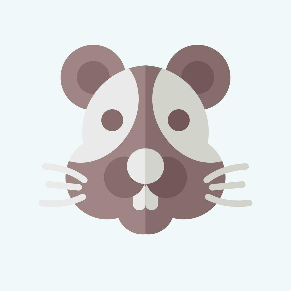 Icon Hamster. related to Animal symbol. flat style. simple design editable. simple illustration vector