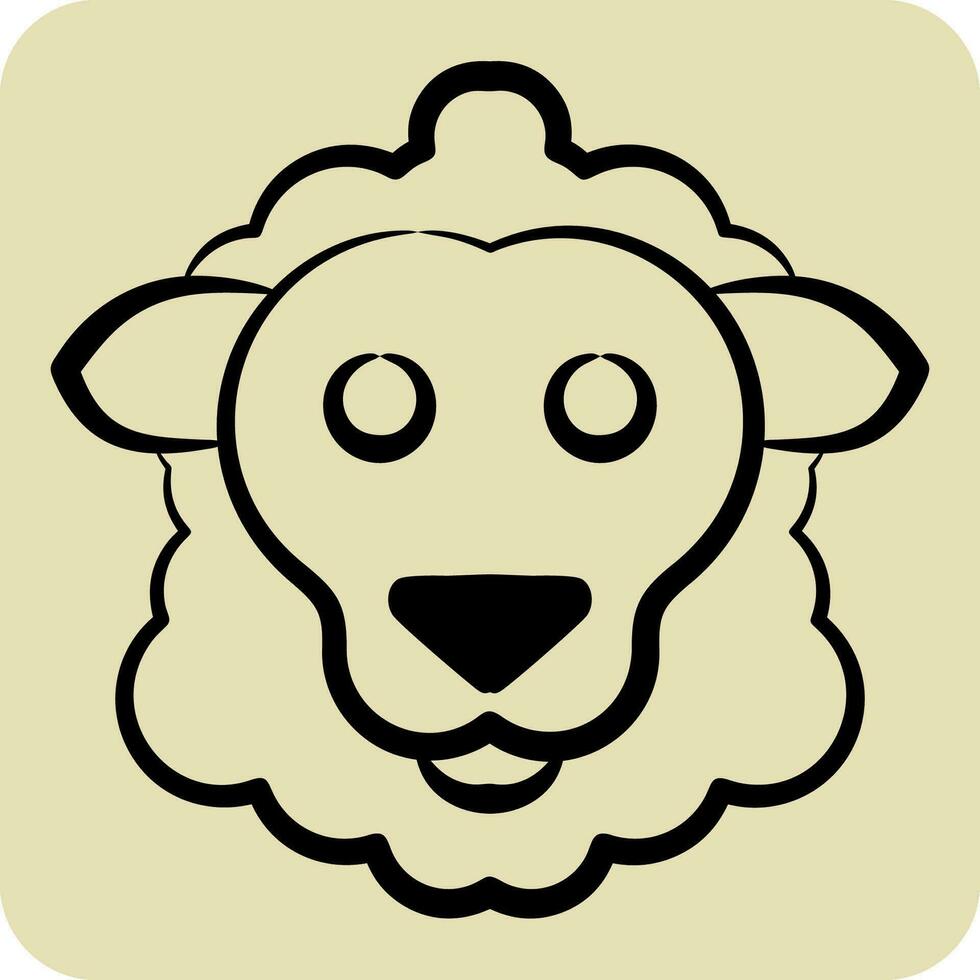 Icon Sheep. related to Animal symbol. hand drawn style. simple design editable. simple illustration vector