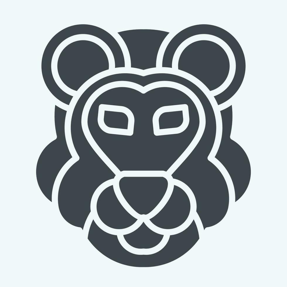 Icon Lion. related to Animal symbol. glyph style. simple design editable. simple illustration vector