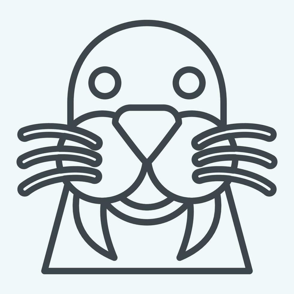 Icon Walrus. related to Animal symbol. line style. simple design editable. simple illustration vector