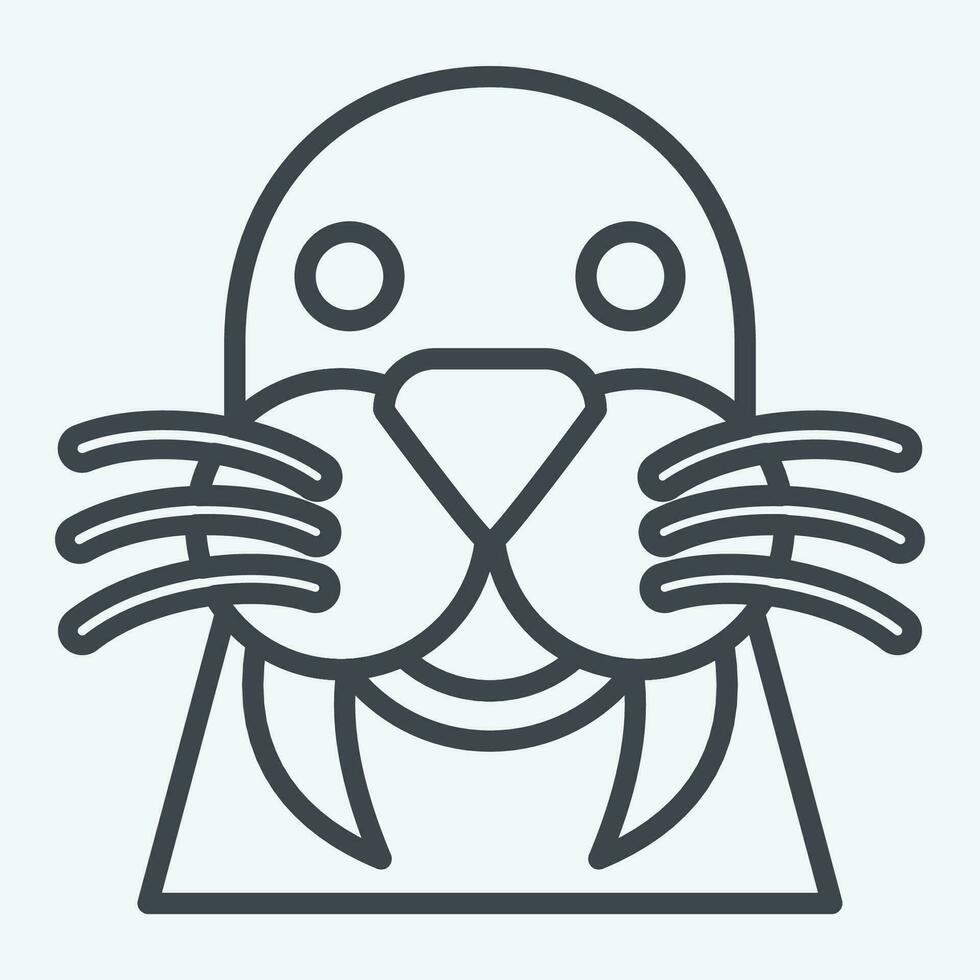 Icon Walrus. related to Animal symbol. line style. simple design editable. simple illustration vector