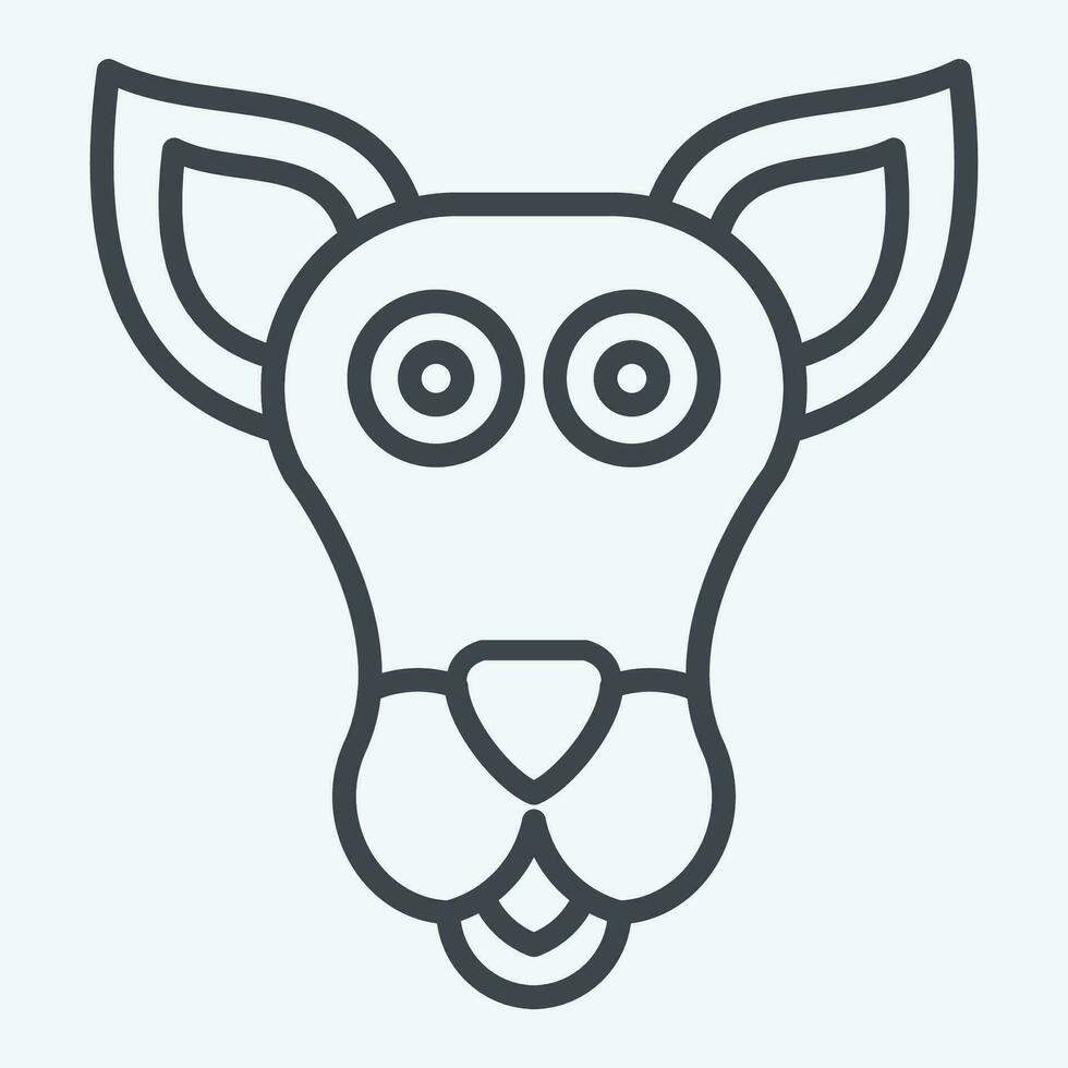 Icon Kangaroo. related to Animal symbol. line style. simple design editable. simple illustration vector