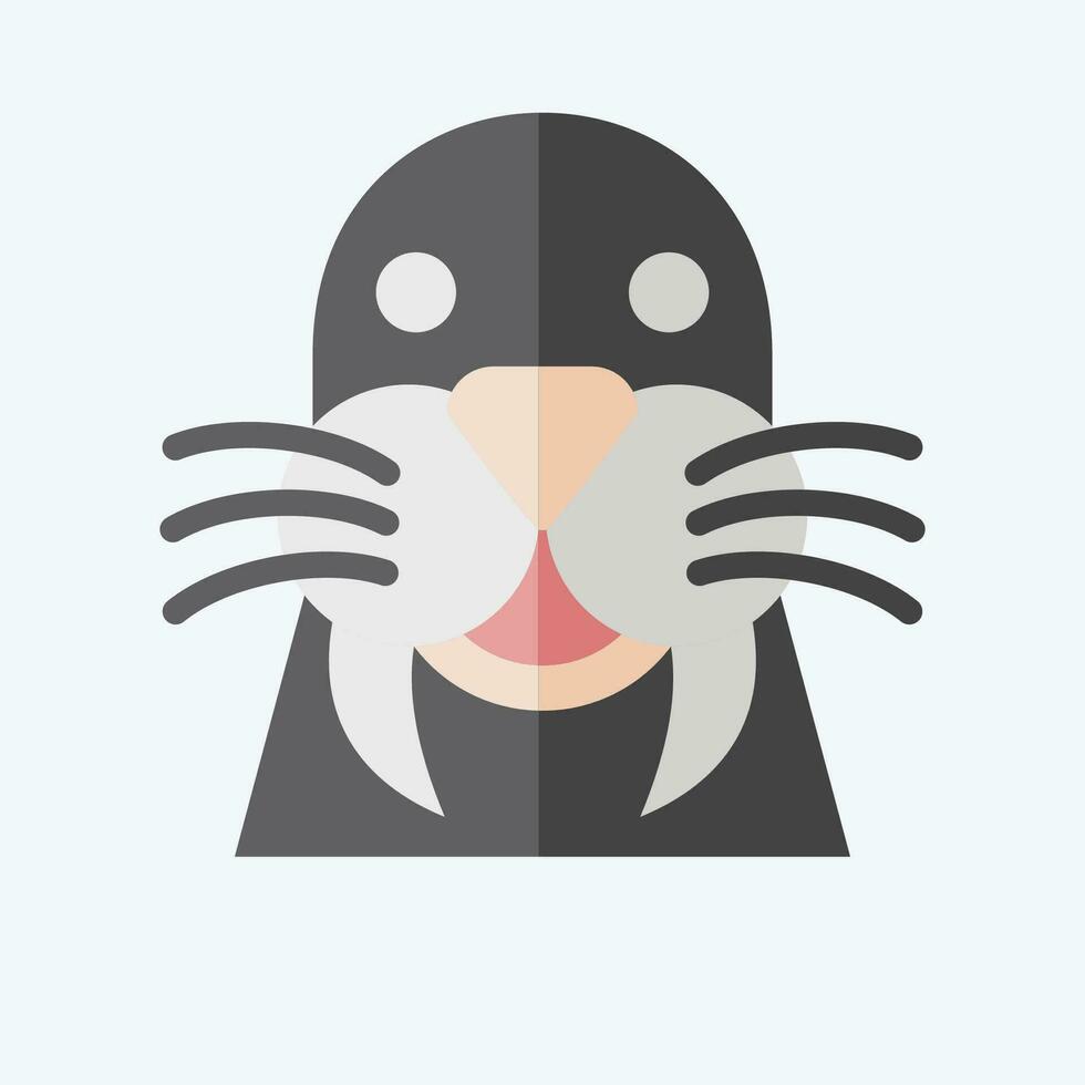 Icon Walrus. related to Animal symbol. flat style. simple design editable. simple illustration vector