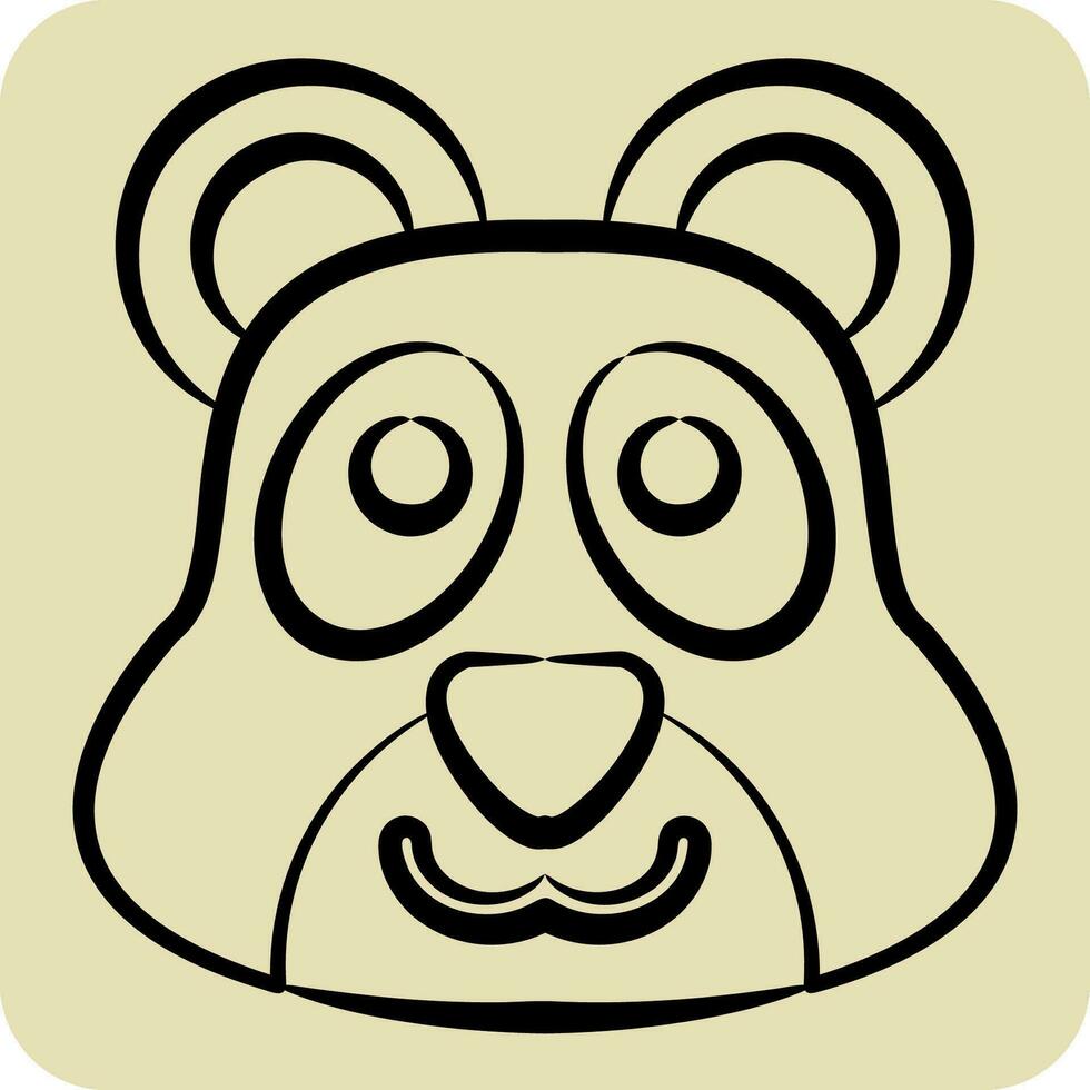 icono panda. relacionado a animal símbolo. mano dibujado estilo. sencillo diseño editable. sencillo ilustración vector