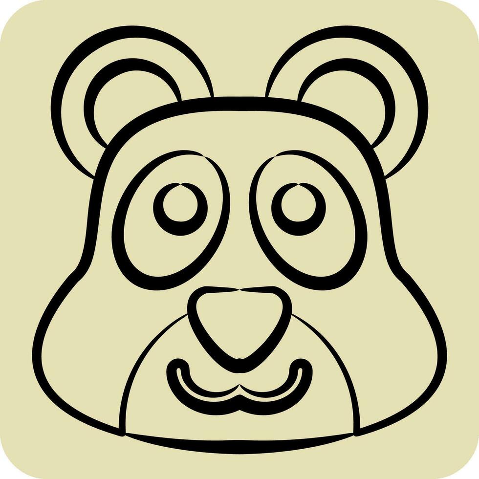 Icon Panda. related to Animal symbol. hand drawn style. simple design editable. simple illustration vector