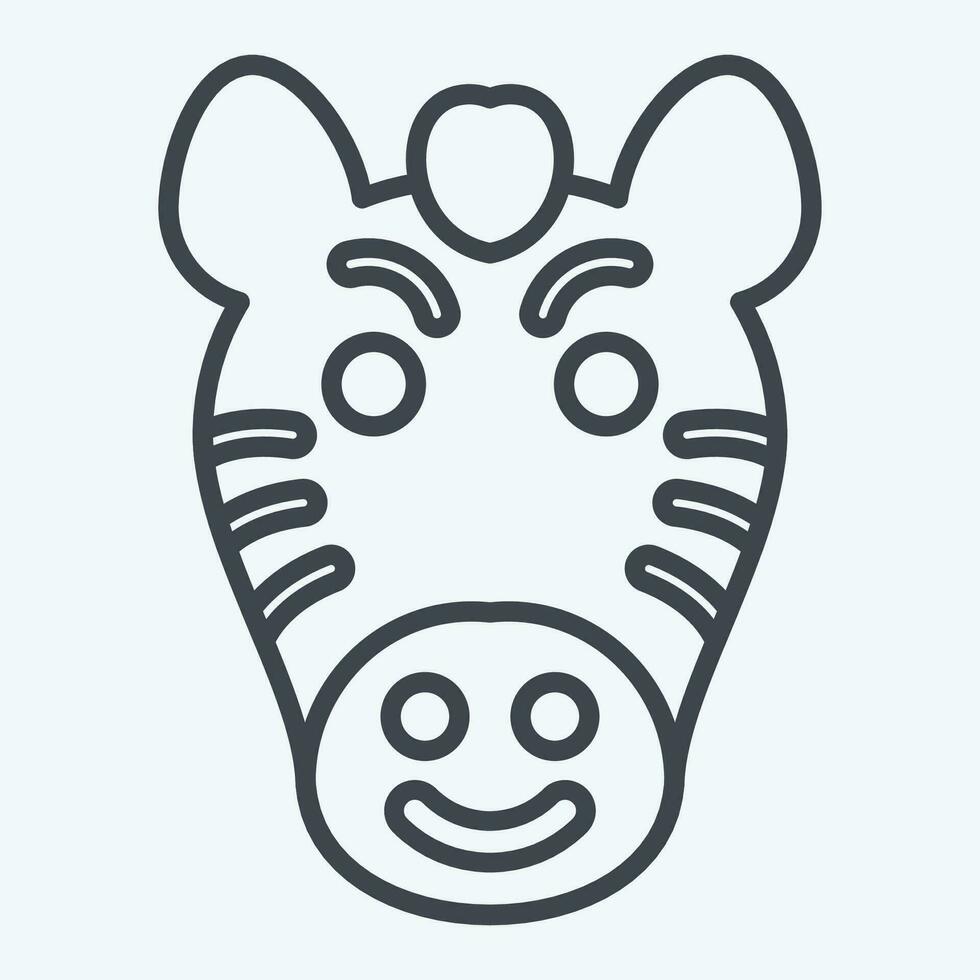 Icon Zebra. related to Animal symbol. line style. simple design editable. simple illustration vector