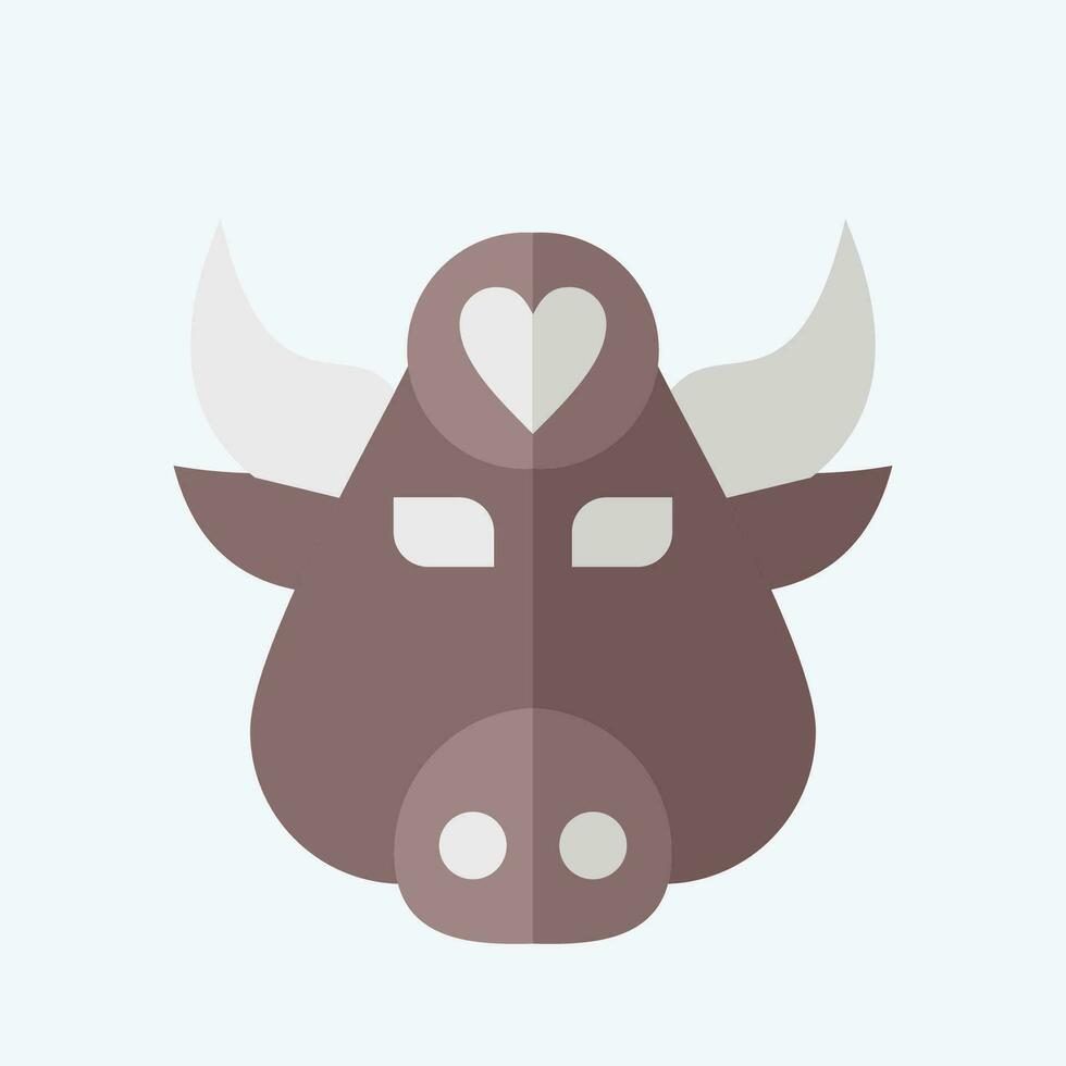 Icon Buffalo. related to Animal symbol. flat style. simple design editable. simple illustration vector