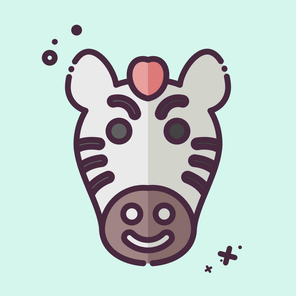 Icon Zebra. related to Animal symbol. MBE style. simple design editable. simple illustration vector