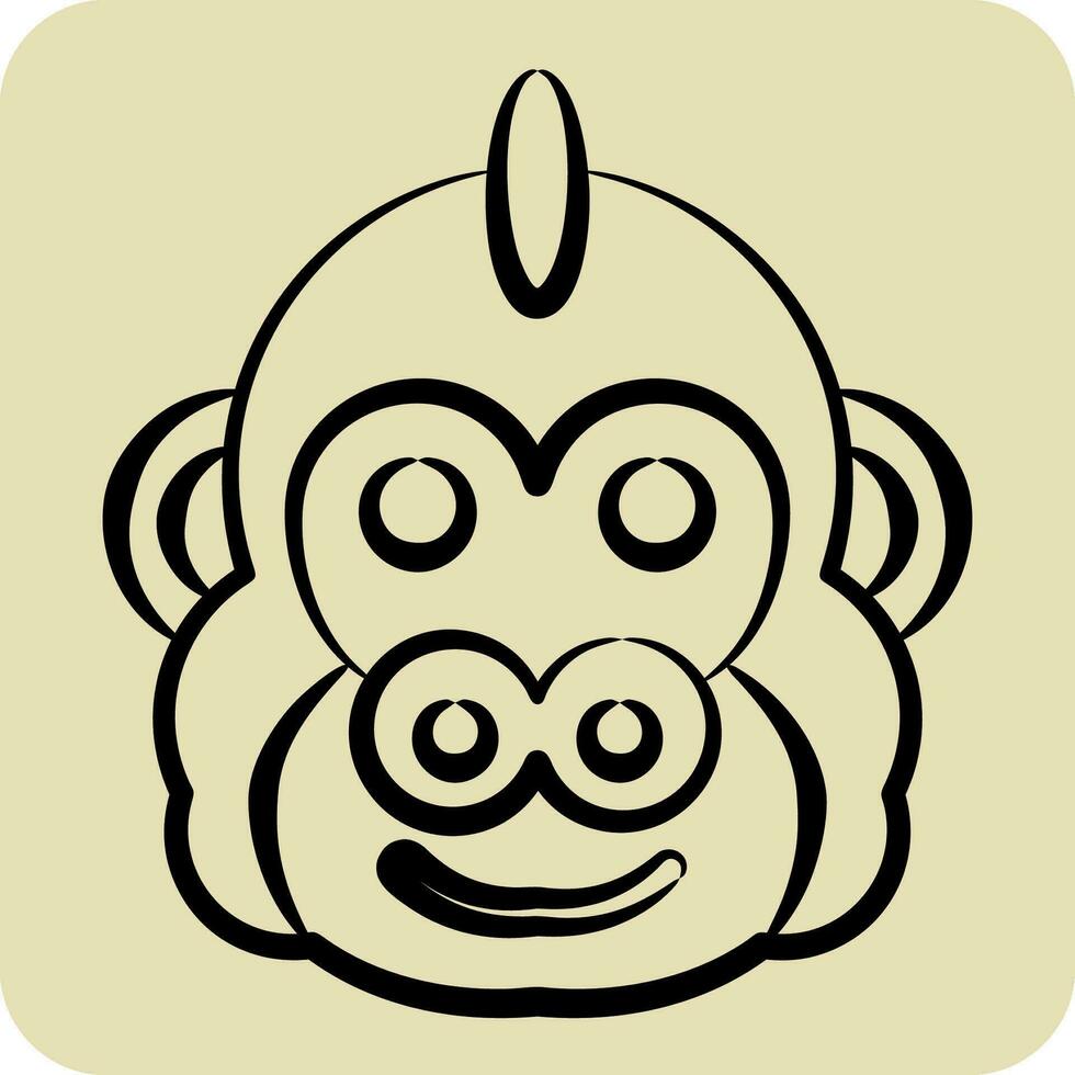 Icon Gorilla. related to Animal symbol. hand drawn style. simple design editable. simple illustration vector