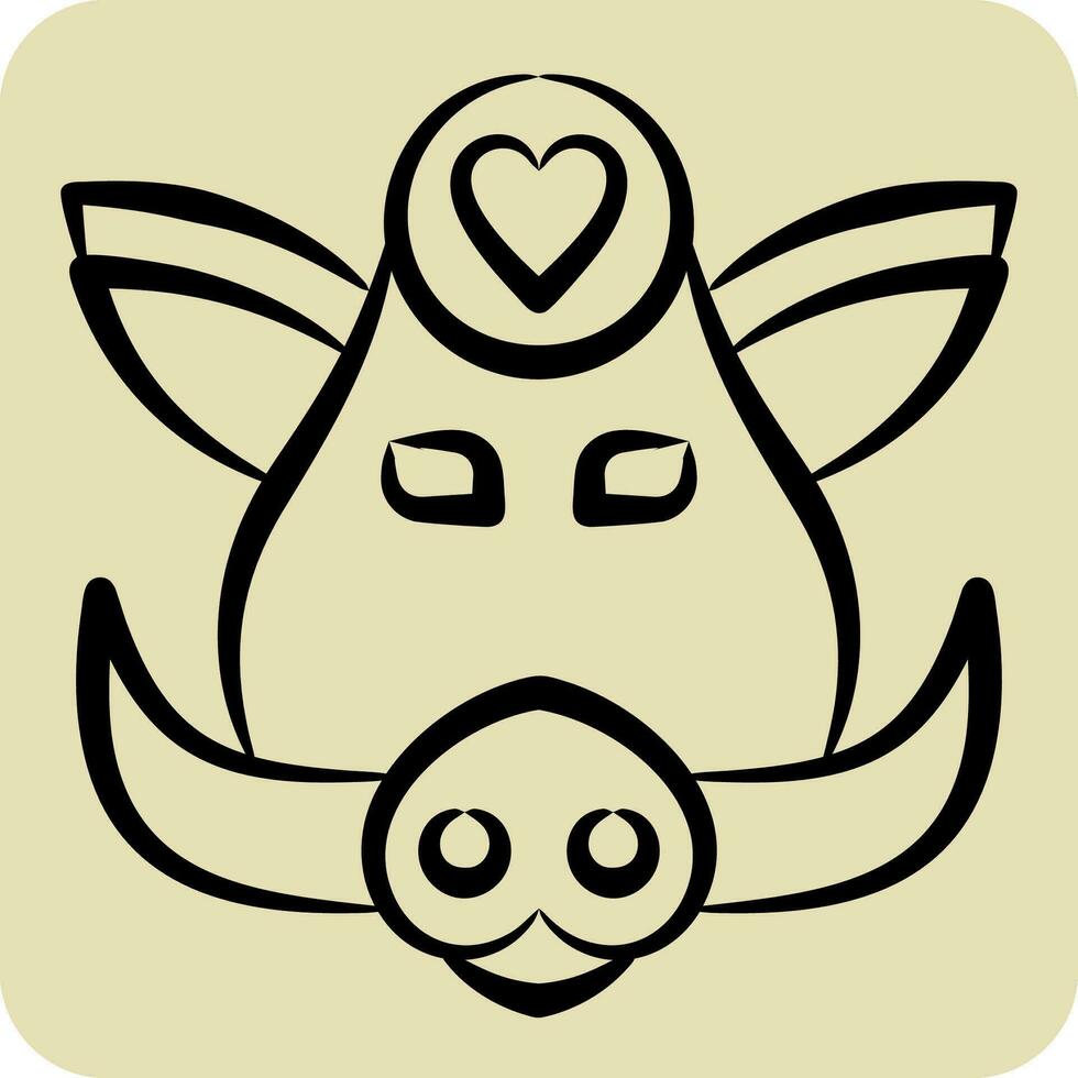 icono Jabali. relacionado a animal símbolo. mano dibujado estilo. sencillo diseño editable. sencillo ilustración vector