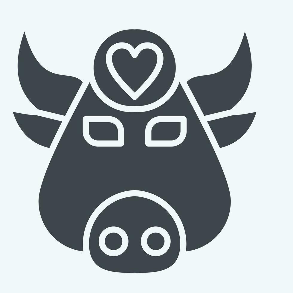 Icon Buffalo. related to Animal symbol. glyph style. simple design editable. simple illustration vector