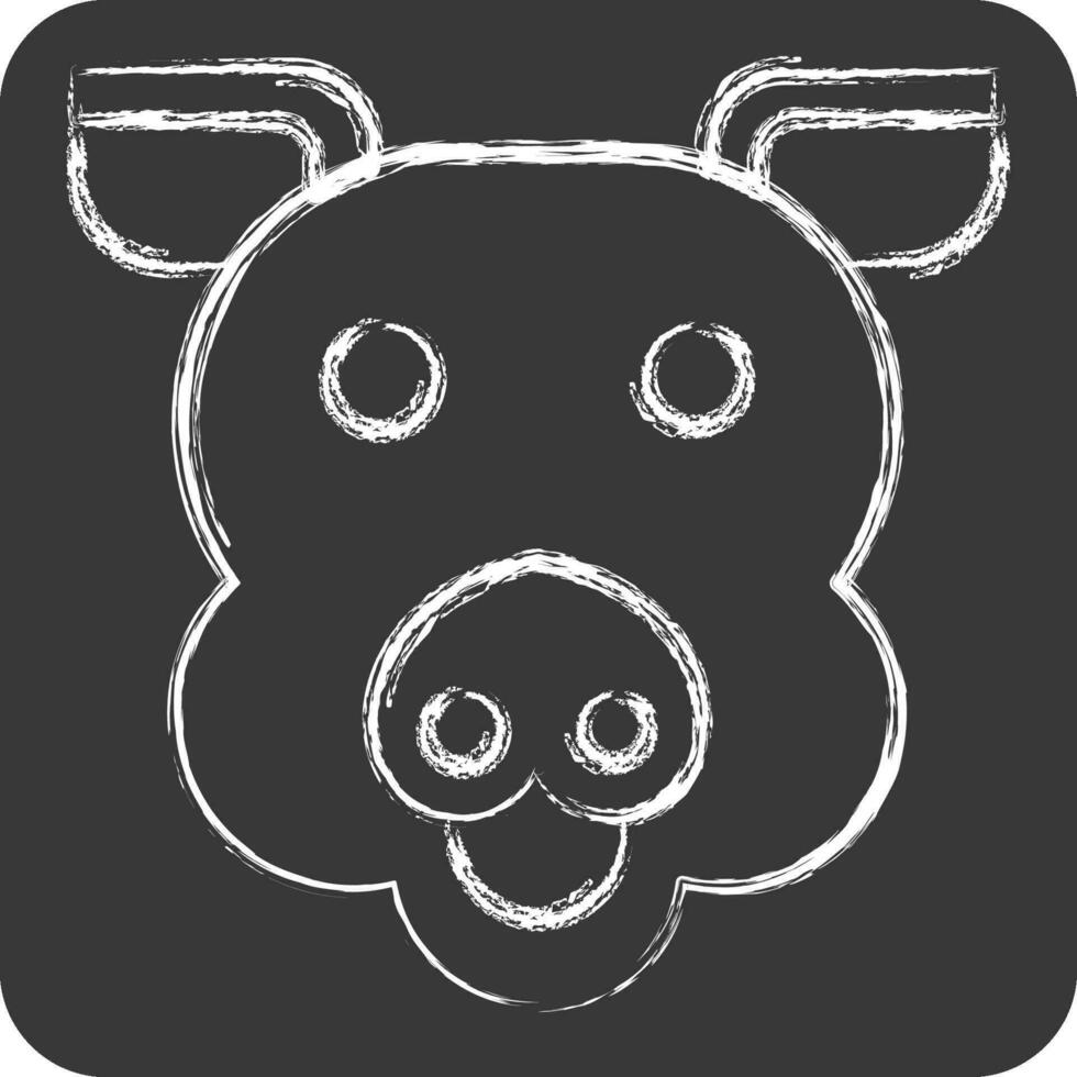 Icon Pig. related to Animal symbol. chalk Style. simple design editable. simple illustration vector