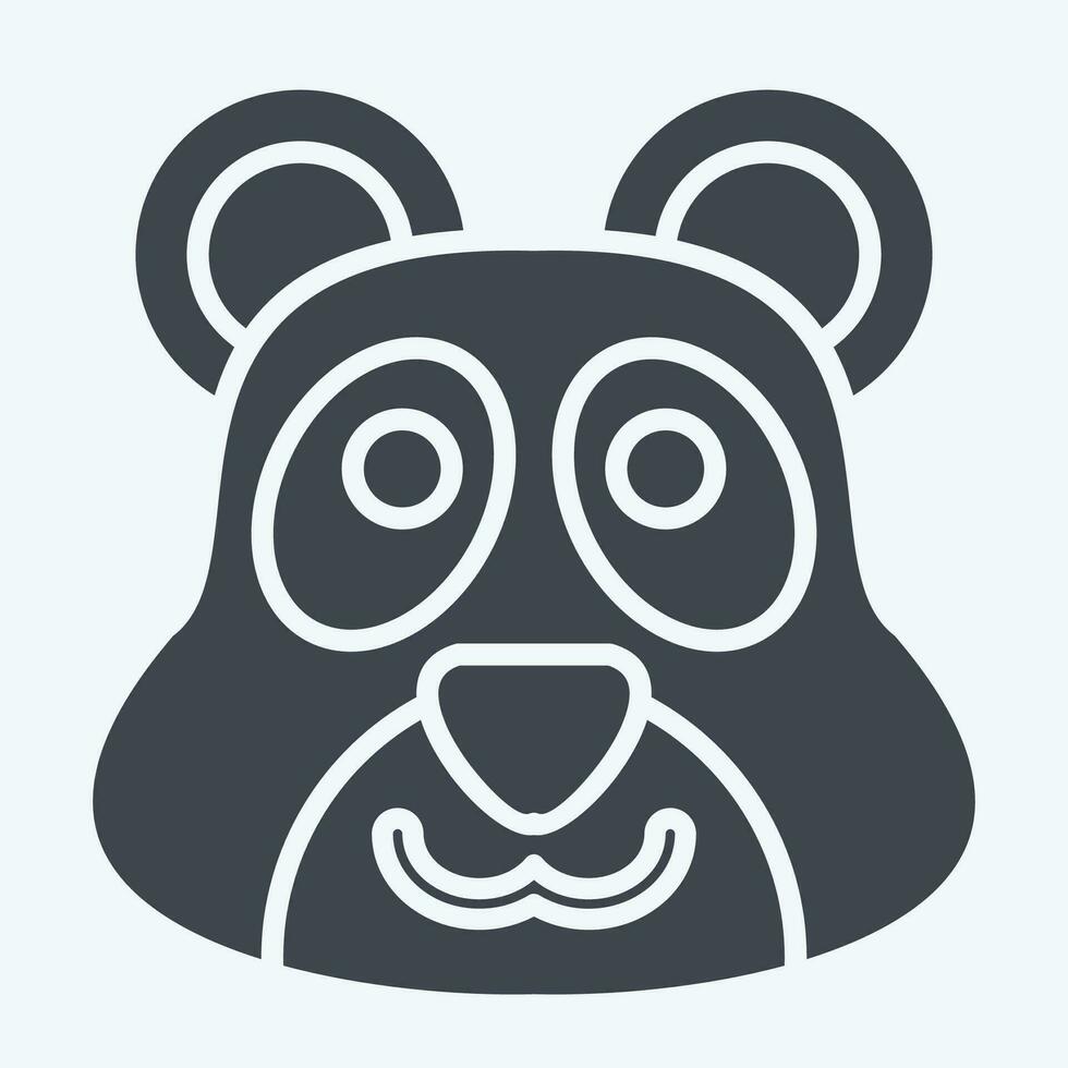 Icon Panda. related to Animal symbol. glyph style. simple design editable. simple illustration vector