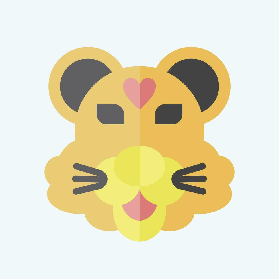Icon Tiger. related to Animal symbol. flat style. simple design editable. simple illustration vector