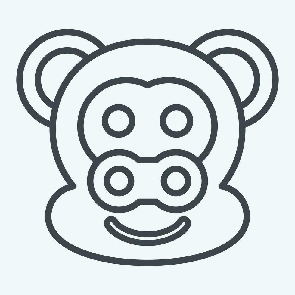 Icon Monkey. related to Animal symbol. line style. simple design editable. simple illustration vector