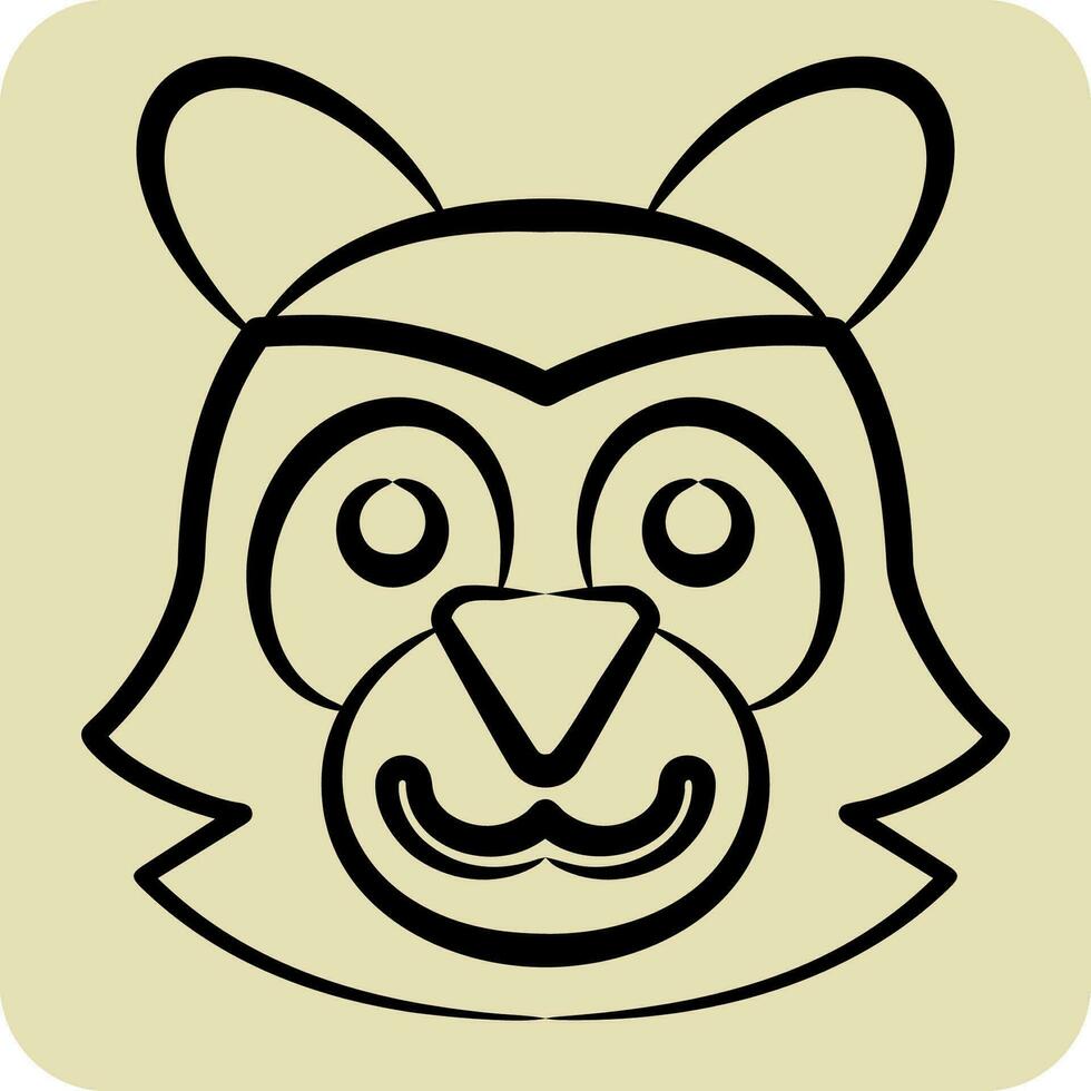 icono mapache. relacionado a animal símbolo. mano dibujado estilo. sencillo diseño editable. sencillo ilustración vector