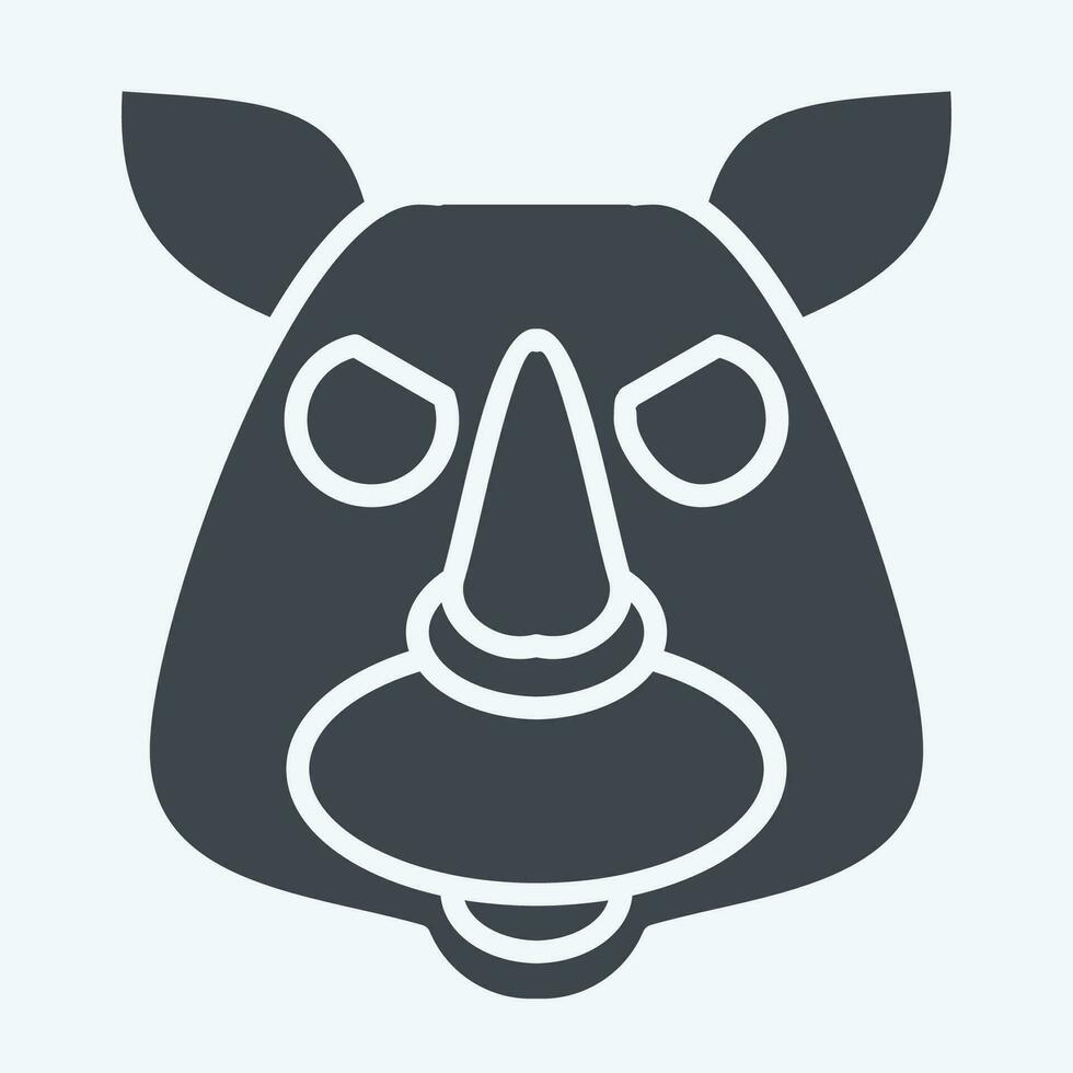 Icon Rhino. related to Animal symbol. glyph style. simple design editable. simple illustration vector