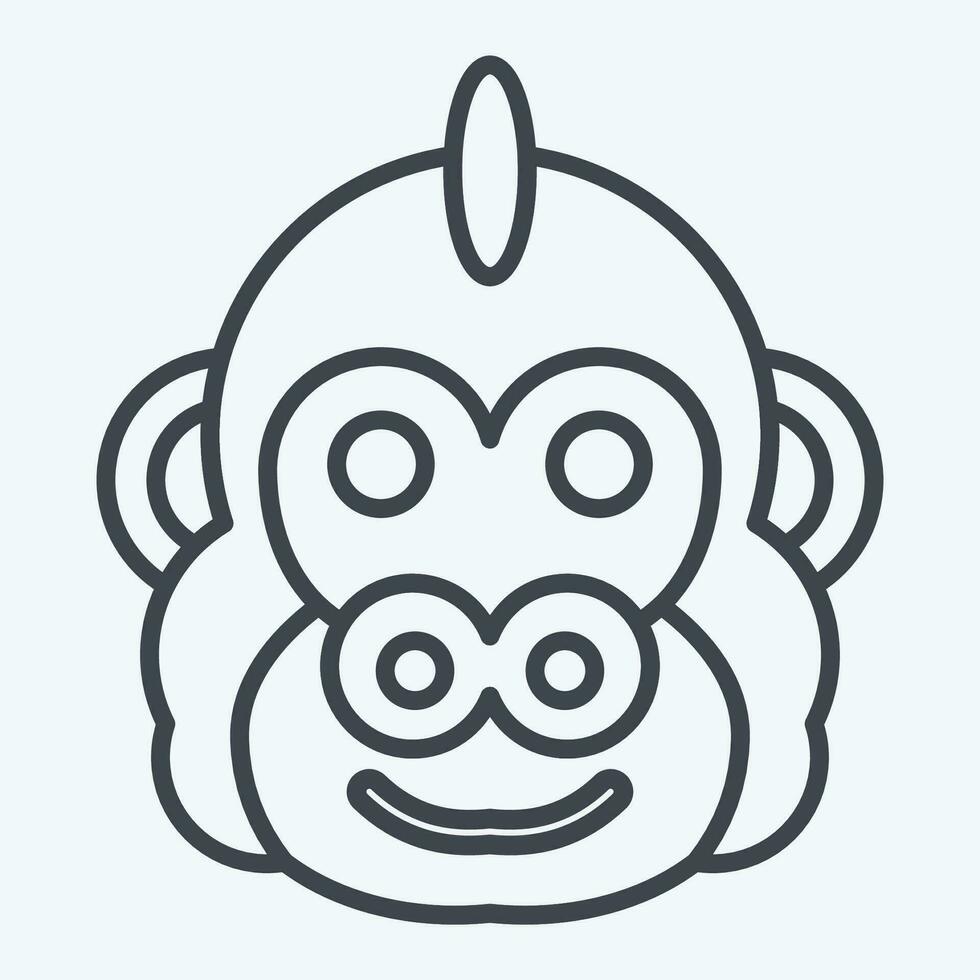 Icon Gorilla. related to Animal symbol. line style. simple design editable. simple illustration vector