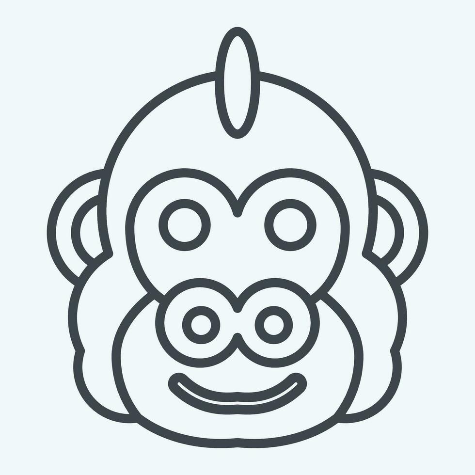 Icon Gorilla. related to Animal symbol. line style. simple design editable. simple illustration vector