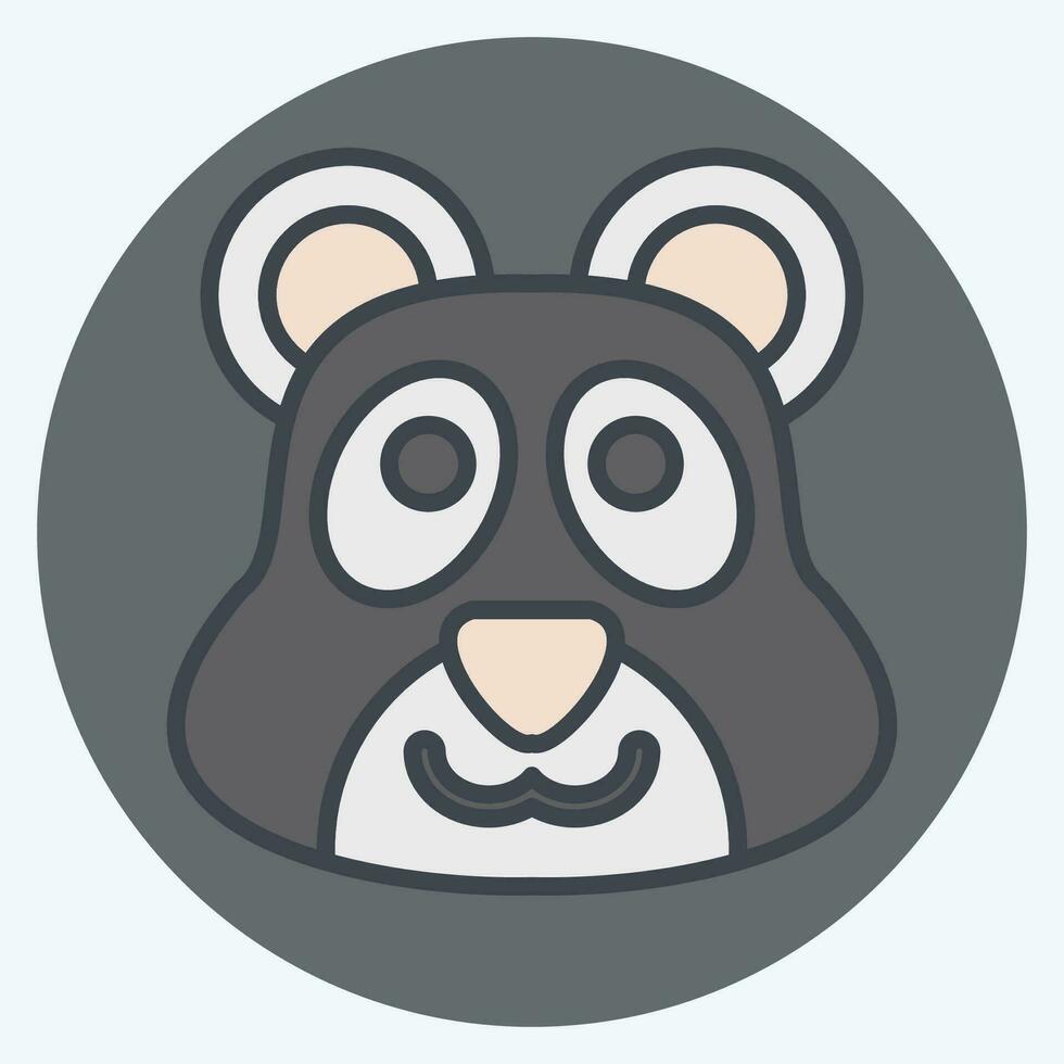 Icon Panda. related to Animal symbol. color mate style. simple design editable. simple illustration vector