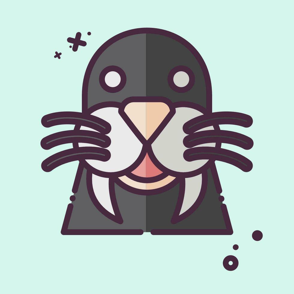 Icon Walrus. related to Animal symbol. MBE style. simple design editable. simple illustration vector