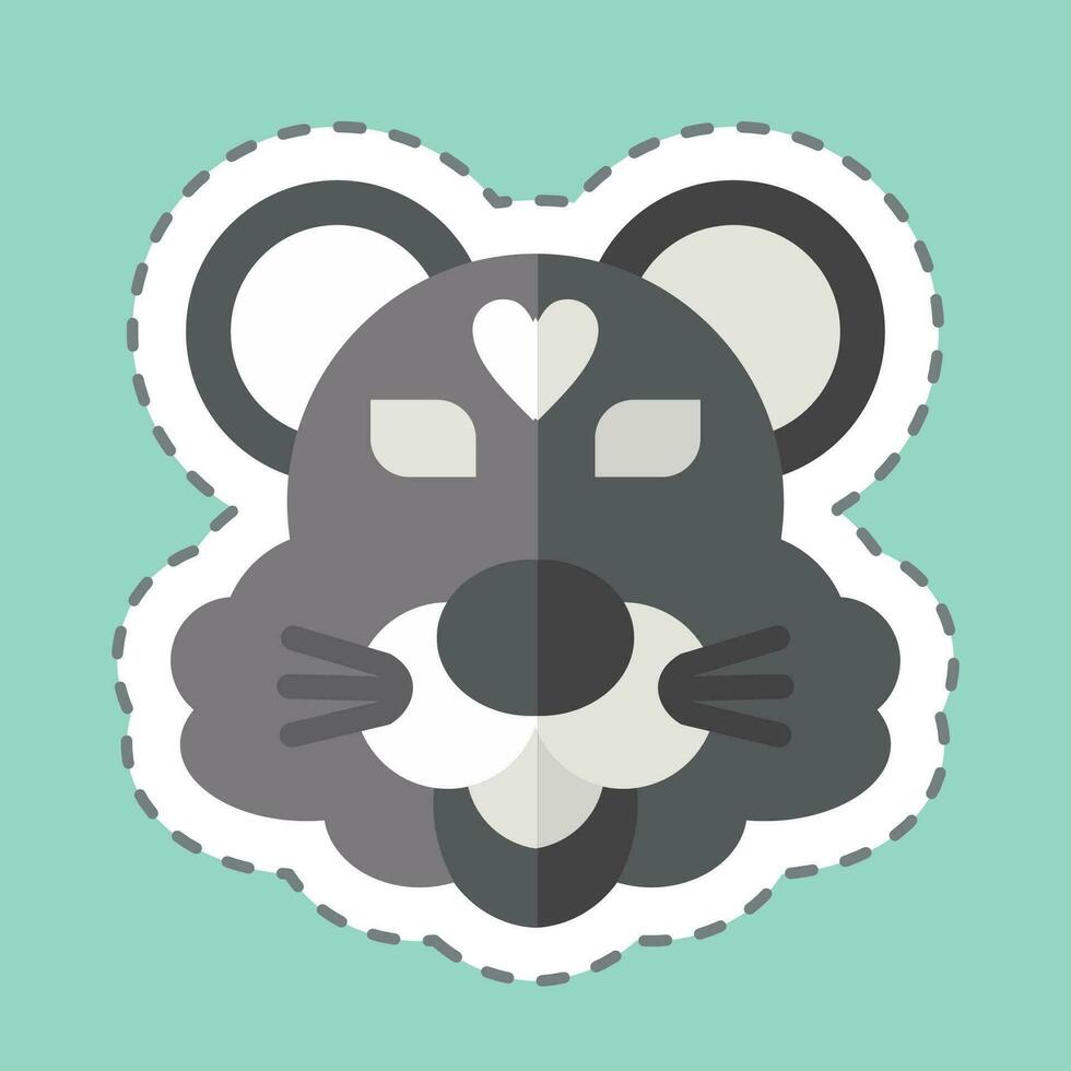 Sticker line cut Tiger. related to Animal symbol. simple design editable. simple illustration vector