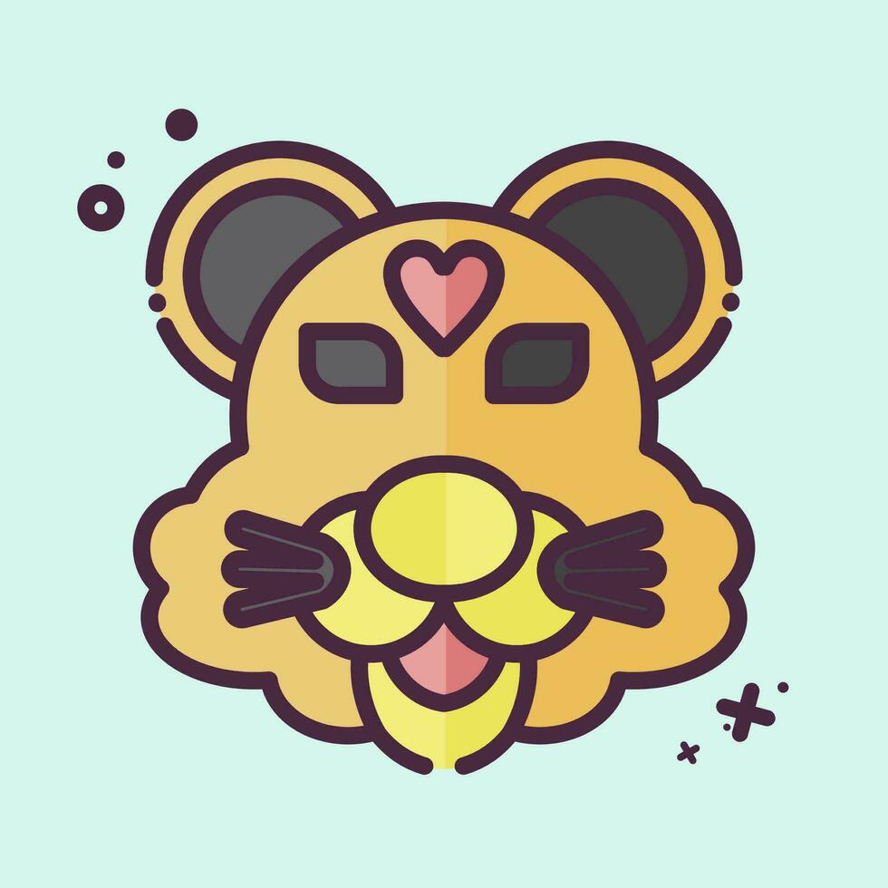 Icon Tiger. related to Animal symbol. MBE style. simple design editable. simple illustration vector