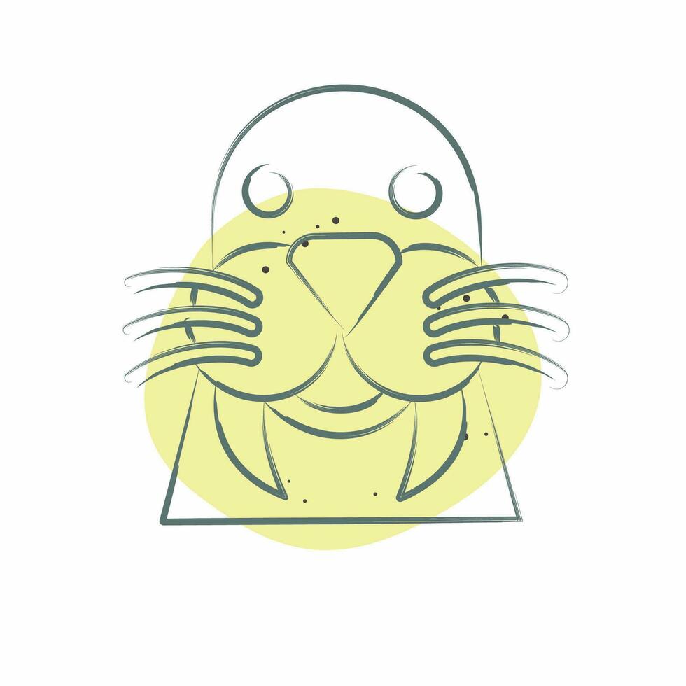 Icon Walrus. related to Animal symbol. Color Spot Style. simple design editable. simple illustration vector