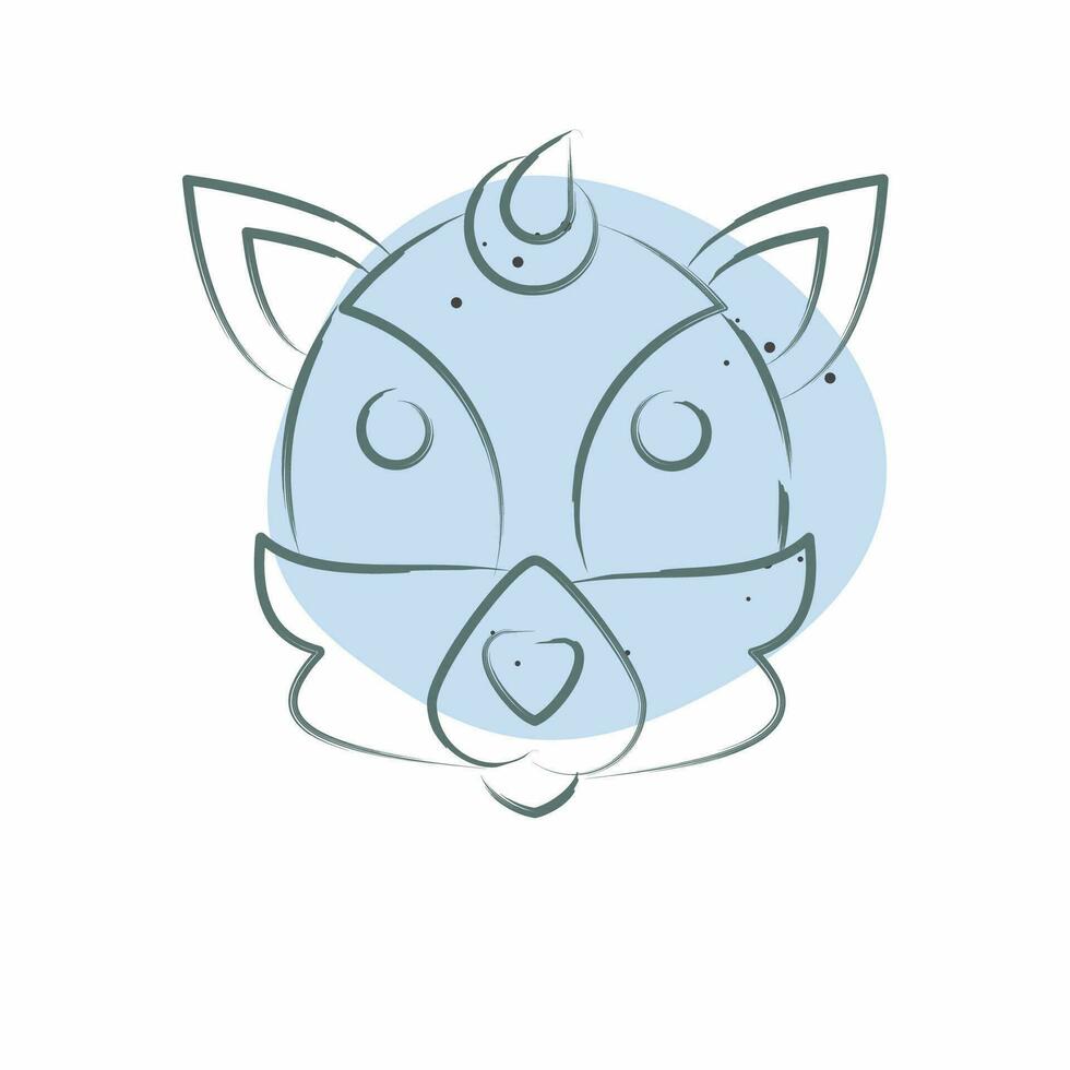 Icon Fox. related to Animal symbol. Color Spot Style. simple design editable. simple illustration vector