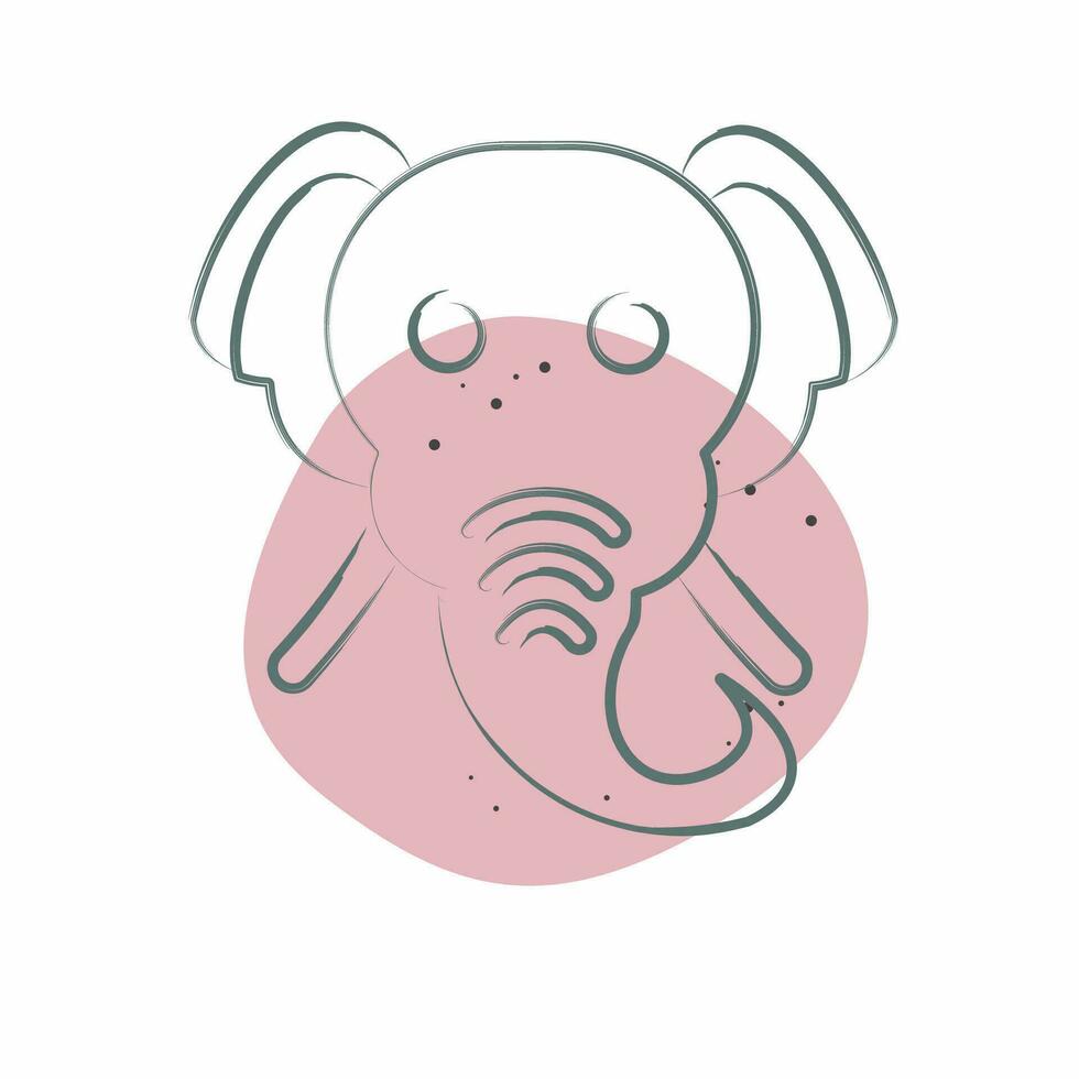 Icon Elephant. related to Animal symbol. Color Spot Style. simple design editable. simple illustration vector