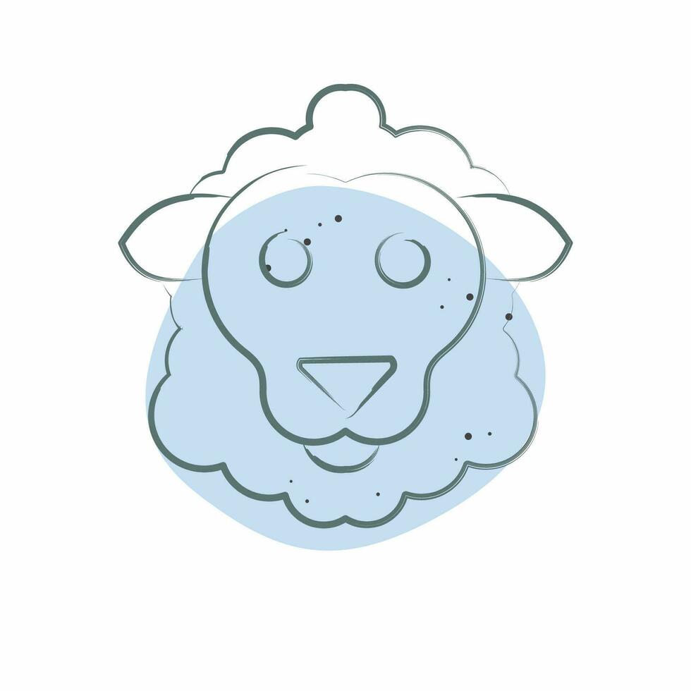 Icon Sheep. related to Animal symbol. Color Spot Style. simple design editable. simple illustration vector