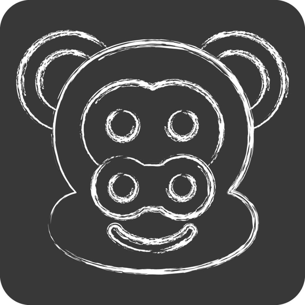 Icon Monkey. related to Animal symbol. chalk Style. simple design editable. simple illustration vector