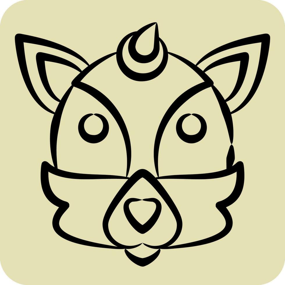 Icon Fox. related to Animal symbol. hand drawn style. simple design editable. simple illustration vector