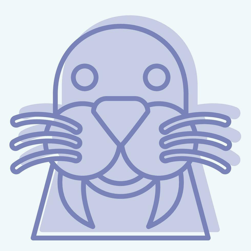 Icon Walrus. related to Animal symbol. two tone style. simple design editable. simple illustration vector