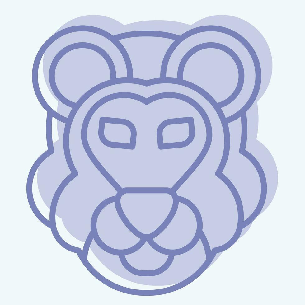Icon Lion. related to Animal symbol. two tone style. simple design editable. simple illustration vector