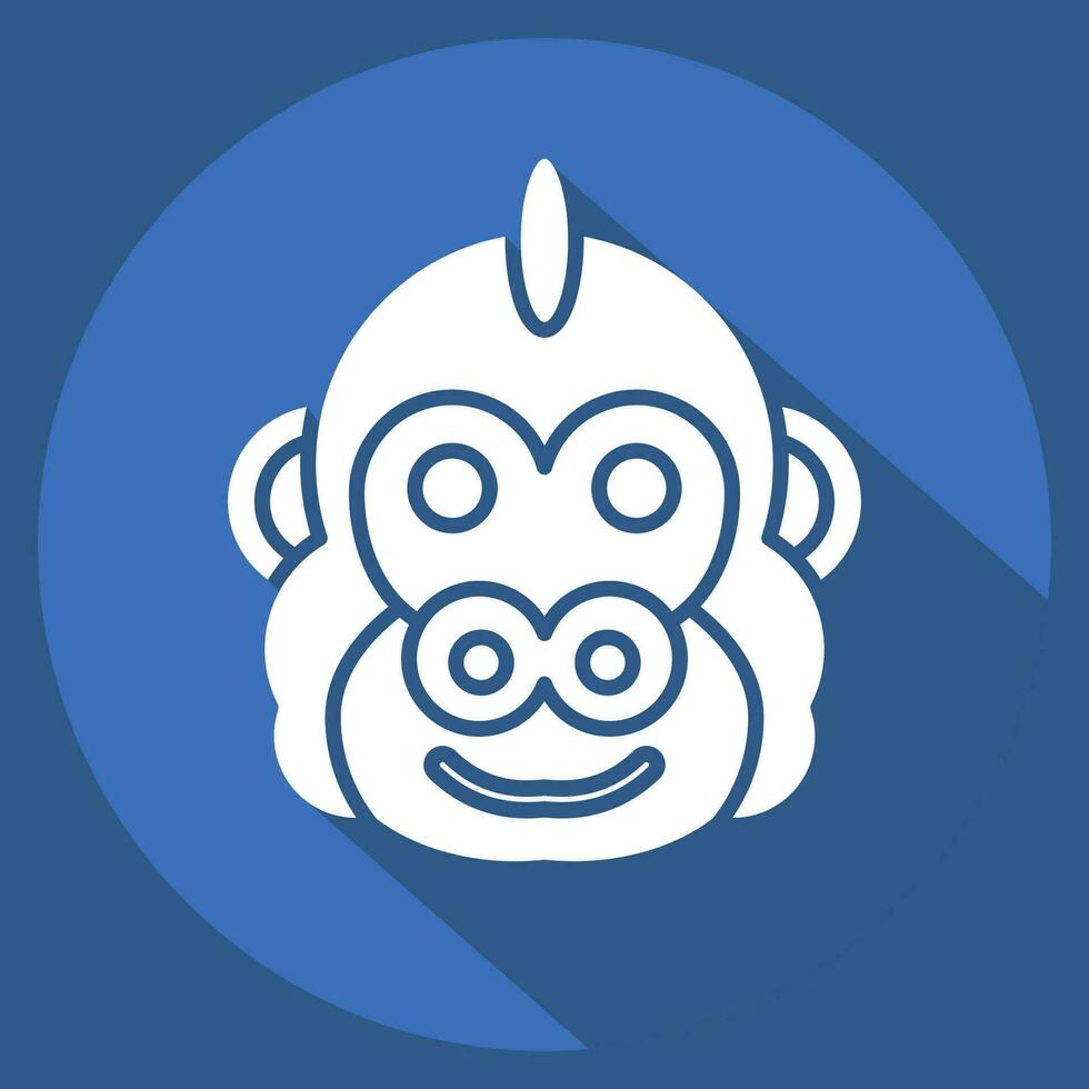 Icon Gorilla. related to Animal symbol. long shadow style. simple design editable. simple illustration vector
